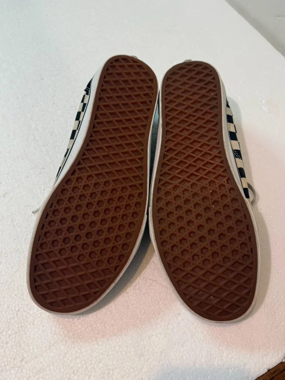 Vans Old Skool Checkerboard Sneakers Skating PopCush Black/White Men's Size 10